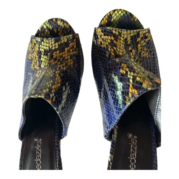 Snake skin slip in heels Shoe Dazzle like new women’s 8.5 heel 4 1/2” - Picture 2 of 8